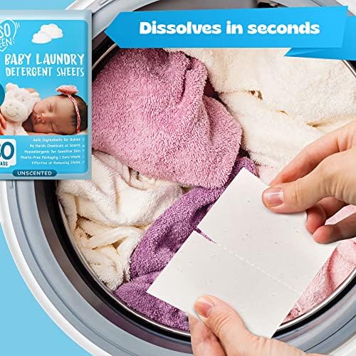 Hojas de Detergente para Ropa de Bebé, 80 Cargas, Sin Fragancia – Suave para Piel Sensible, Ideal para Ropa de Infantes y Niños Pequeños - imagen 4