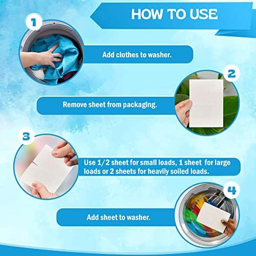 Hojas de Detergente para Ropa de Bebé, 80 Cargas, Sin Fragancia – Suave para Piel Sensible, Ideal para Ropa de Infantes y Niños Pequeños - imagen 6