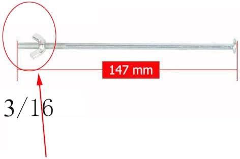 DraCra Paquete de 4 Piezas de Tornillo de Montaje para Empuñadura de Muletas 5.5'' Barra de Metal con Tuerca Ajustable para Ayuda Médica para Adultos - imagen 2