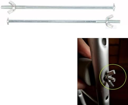 DraCra Paquete de 4 Piezas de Tornillo de Montaje para Empuñadura de Muletas 5.5'' Barra de Metal con Tuerca Ajustable para Ayuda Médica para Adultos - imagen 6