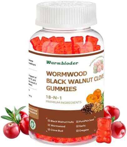 Gomitas 18 en 1 de Ajenjo, Nogal Negro y Clavo para Adultos, Apoyo Hepático, con Aceite de Semilla de Calabaza, Limpieza Rápida del Intestino y Salud - imagen 1