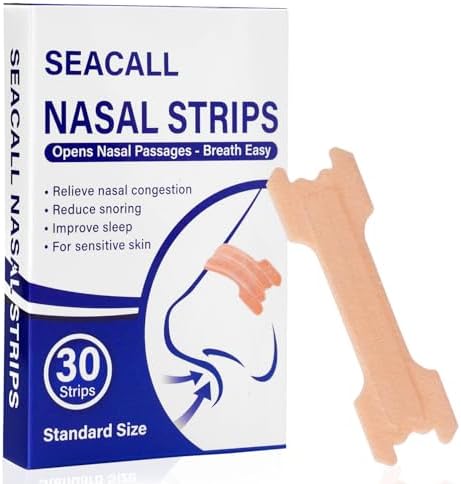 Tiras Nasales SEACALL 30Ct para Respirar - Tiras Antisnoring para Dormir, Reducen la Congestión Nasal, Sin Medicamentos, Cinta Nasal para Hombres y - imagen 1