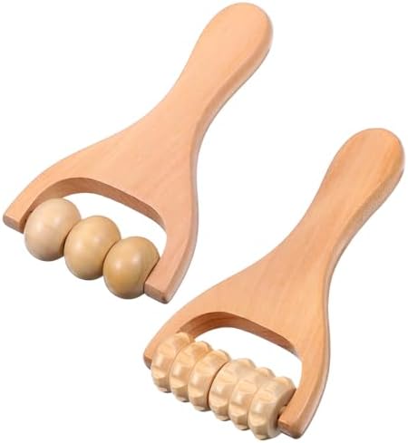 HekouJiub 2 Piezas Rodillo de Madera para Masaje, Herramienta de Masaje Manual para Piernas, Cuerpo y Pies, Stick de Rodillo Muscular - imagen 1