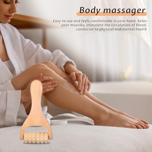 HekouJiub 2 Piezas Rodillo de Madera para Masaje, Herramienta de Masaje Manual para Piernas, Cuerpo y Pies, Stick de Rodillo Muscular - imagen 6