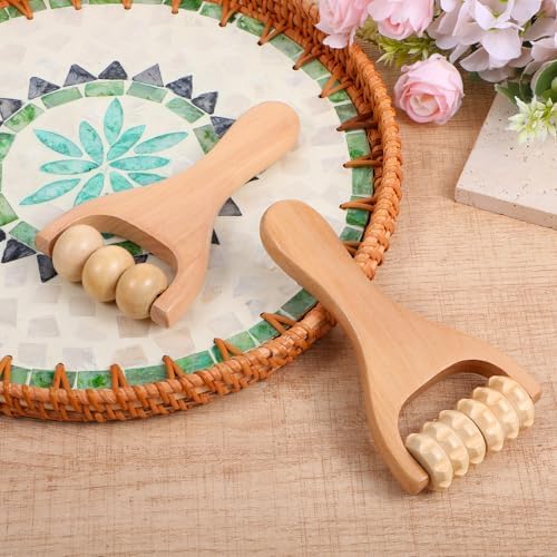 HekouJiub 2 Piezas Rodillo de Madera para Masaje, Herramienta de Masaje Manual para Piernas, Cuerpo y Pies, Stick de Rodillo Muscular - imagen 7