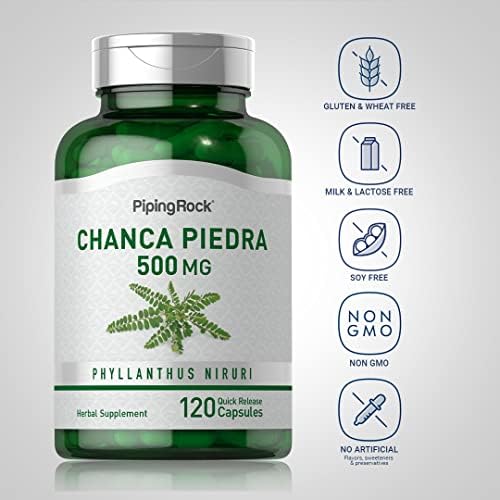Cápsulas de Chanca Piedra Piping Rock 500mg | 120 Píldoras | Suplemento Herbal | Sin OGM, Libre de Gluten - imagen 3