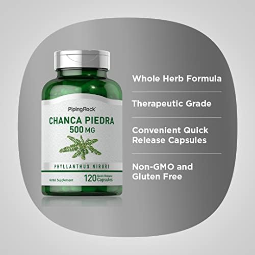 Cápsulas de Chanca Piedra Piping Rock 500mg | 120 Píldoras | Suplemento Herbal | Sin OGM, Libre de Gluten - imagen 4
