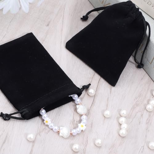 Bolsitas de Terciopelo Exircy 10 Pcs con Cierre, 2.8x3.5 In, Bolsas Negras para Regalos, Bodas, Halloween, Graduaciones y Fiestas de Navidad - imagen 5