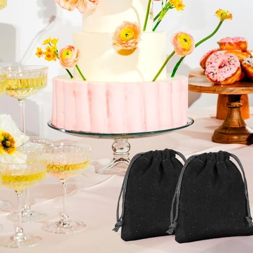 Bolsitas de Terciopelo Exircy 10 Pcs con Cierre, 2.8x3.5 In, Bolsas Negras para Regalos, Bodas, Halloween, Graduaciones y Fiestas de Navidad - imagen 7