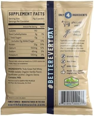 Proteína de Suero de Leche Earth Fed Muscle Back Irish - Aislado de Suero de Leche Certificado NSF, Sin Ingredientes Artificiales, Sin Soja, Sin - imagen 2