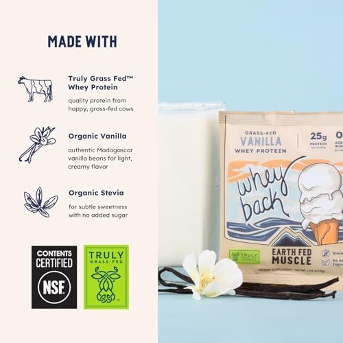 Proteína de Suero de Leche Earth Fed Muscle Back Irish - Aislado de Suero de Leche Certificado NSF, Sin Ingredientes Artificiales, Sin Soja, Sin - imagen 7