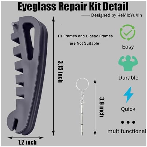 Kit de Reparación de Gafas - Herramientas Todo en Uno para Ajuste y Apriete de Gafas con Destornillador, Reemplaza Múltiples Herramientas - imagen 2