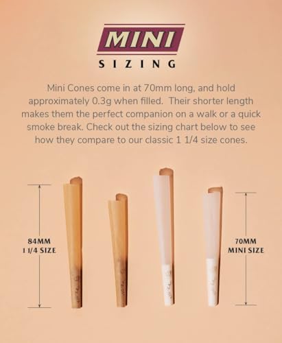 Conos Pre-enrollados Zig-Zag Mini Sin Blanquear - Naturales, Llenado Fácil y Larga Duración - 70mm - Paquete de 6 (8 Conos por Paquete) - imagen 4