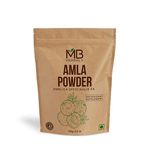 Polvo de Amla sin Semillas MB Herbals 3.5 oz / 100g | Grosella India | No GMO | No Irradiado | Crudo Sin Gluten | Sin Conservadores - imagen 1