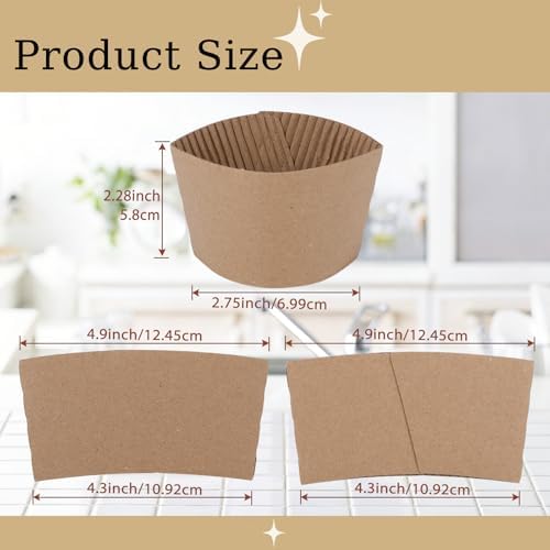 Manga desechable para tazas de café JINSHENHAI, 200 piezas, compatible con tazas de 10-24 oz, ideal para bebidas calientes o frías. - imagen 2