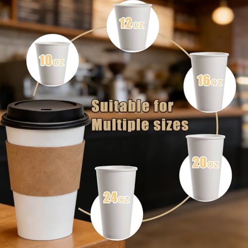 Manga desechable para tazas de café JINSHENHAI, 200 piezas, compatible con tazas de 10-24 oz, ideal para bebidas calientes o frías. - imagen 3