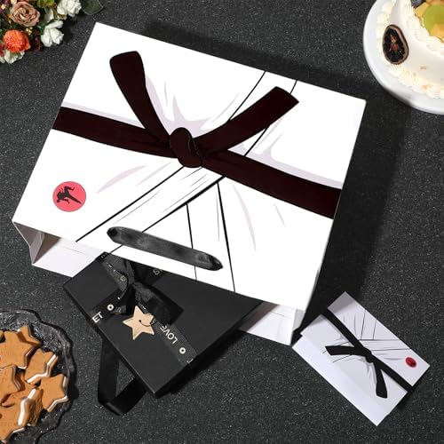 Bolsas de Regalo Neptniopllab para Karate, Papel de Regalo Blanco para Cumpleaños, Decoración de Fiesta de Taekwondo con Asas y Papel de Seda para - imagen 7