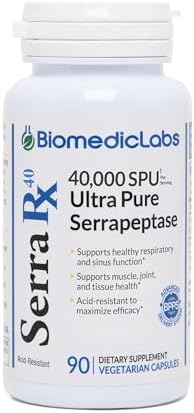 Serra-RX 40,000 SPU Serrapeptasa - Enzima Proteolítica Sistémica Resistente al Ácido, No GMO, Sin Gluten, Vegana, 90 Cápsulas Veganas - imagen 1
