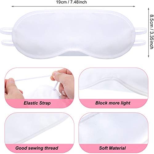 Máscara de Ojos SATINIOR 10 Pzs Blanca - Suministros para Fiesta de Sueño, DIY, Decoración, Incluye 8 Marcadores de Tela para SPA, Viaje, Juegos y - imagen 2