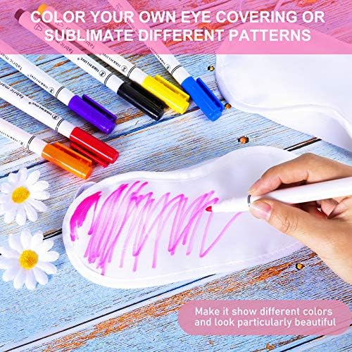 Máscara de Ojos SATINIOR 10 Pzs Blanca - Suministros para Fiesta de Sueño, DIY, Decoración, Incluye 8 Marcadores de Tela para SPA, Viaje, Juegos y - imagen 3