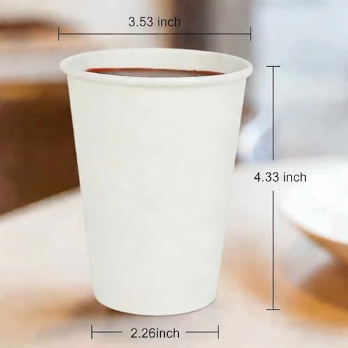 Paquete de 100 Vasos de Papel de 12 Oz, Vasos Desechables para Café Blancos de 12 Oz, Vasos de Papel para Bebidas 12 Oz - imagen 7