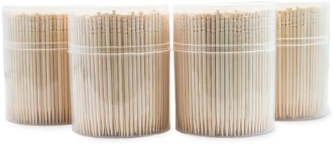 Palillos de Madera Desechables Tradicionales de Un Solo Punto para Alimentos, Hechos de Bambú, a Granel (2,000), 500 por Contenedor, 4 Contenedores - imagen 3