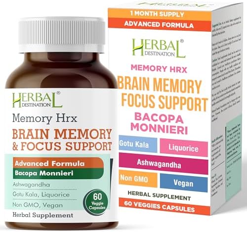 Suplemento Cognitivo Herbal Destination Memory Hrx - Mejora la Memoria y el Enfoque, 60 Cápsulas Vegetarianas, Libre de Gluten y Lácteos - imagen 1