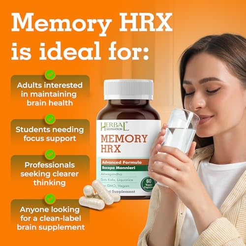 Suplemento Cognitivo Herbal Destination Memory Hrx - Mejora la Memoria y el Enfoque, 60 Cápsulas Vegetarianas, Libre de Gluten y Lácteos - imagen 6