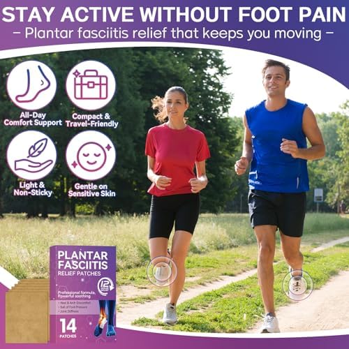 Alivio para Fascitis Plantar, Parche Natural para el Dolor en el Talón, Máxima Potencia por 12 Horas, 14 Parches para Sore de Articulaciones - imagen 3