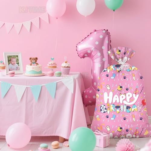 Bolsa de Regalo Jumbo Rosa Grande Reusable de Plástico para Cumpleaños de Niñas, Revelación de Género y Celebraciones (36×56 Pulgadas) - imagen 4
