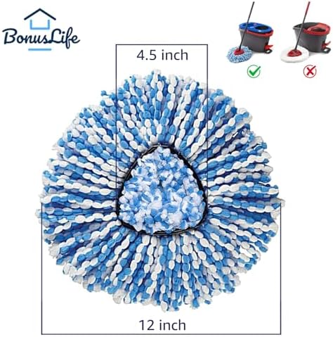 Base de Mopa de 2 Tanques y Reemplazos de Cabezas de Mopa para O-Ceda RinseClean Dual System, Refil de Microfibra, Cabeza de Mopa Azul - imagen 3