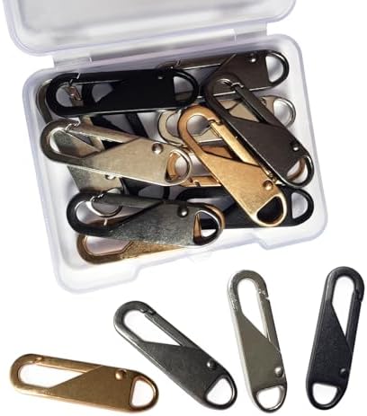 12 Piezas de Tiradores de Cremallera Reemplazo (Diseño de Resorte Metálico Mejorado), Pestañas de Reparación Desmontables para Equipaje, Mochilas, - imagen 1