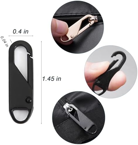 12 Piezas de Tiradores de Cremallera Reemplazo (Diseño de Resorte Metálico Mejorado), Pestañas de Reparación Desmontables para Equipaje, Mochilas, - imagen 3