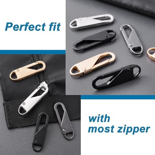 12 Piezas de Tiradores de Cremallera Reemplazo (Diseño de Resorte Metálico Mejorado), Pestañas de Reparación Desmontables para Equipaje, Mochilas, - imagen 5