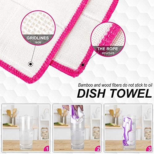 Juego de 10 Paños de Cocina TSKECN, Reutilizables y de Alta Absorción para Cocinas, Baños y Limpieza de Mesas. - imagen 3