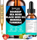 Amargo de Guanábana Líquido - Gotas Orgánicas de Guanábana con Moringa, Orégano, Aceite de Semilla Negra y Extracto de Musgo Marino para Soporte - imagen 1
