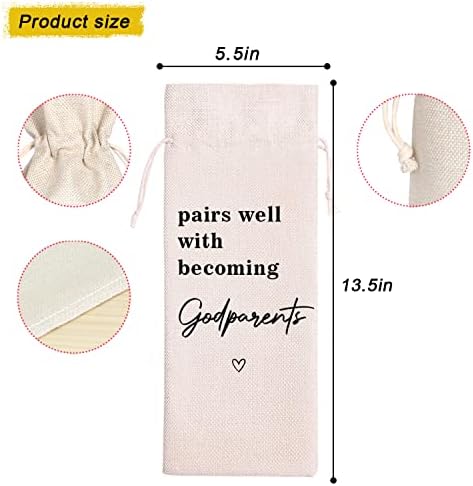 Bolsa de Vino para Padrinos | Regalo para Propuesta de Padrinos | Ideal para Bautizo, Tío, Tía (11MA23) - imagen 2