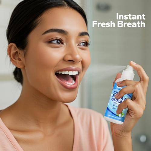 Spray para Aliento Fresco SmileShark (Paquete de 2), Hidratante Bucal para Boca Seca, Sabor a Menta Duradero, Tamaño de Viaje 1.69 oz, Sin Alcohol y - imagen 2