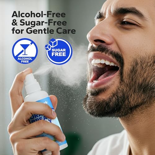 Spray para Aliento Fresco SmileShark (Paquete de 2), Hidratante Bucal para Boca Seca, Sabor a Menta Duradero, Tamaño de Viaje 1.69 oz, Sin Alcohol y - imagen 4