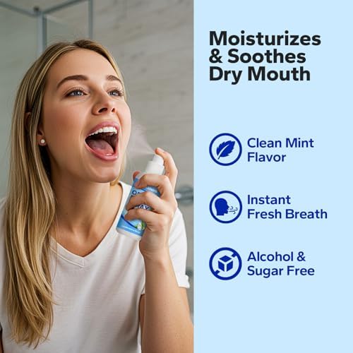 Spray para Aliento Fresco SmileShark (Paquete de 2), Hidratante Bucal para Boca Seca, Sabor a Menta Duradero, Tamaño de Viaje 1.69 oz, Sin Alcohol y - imagen 5