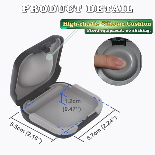 Funda de Viaje para Audífonos Yoheally, Estuche Duro Compacto a Prueba de Agua 2.16*2.04*0.39, Interior Acolchado para 2 Audífonos (Negro) - imagen 3