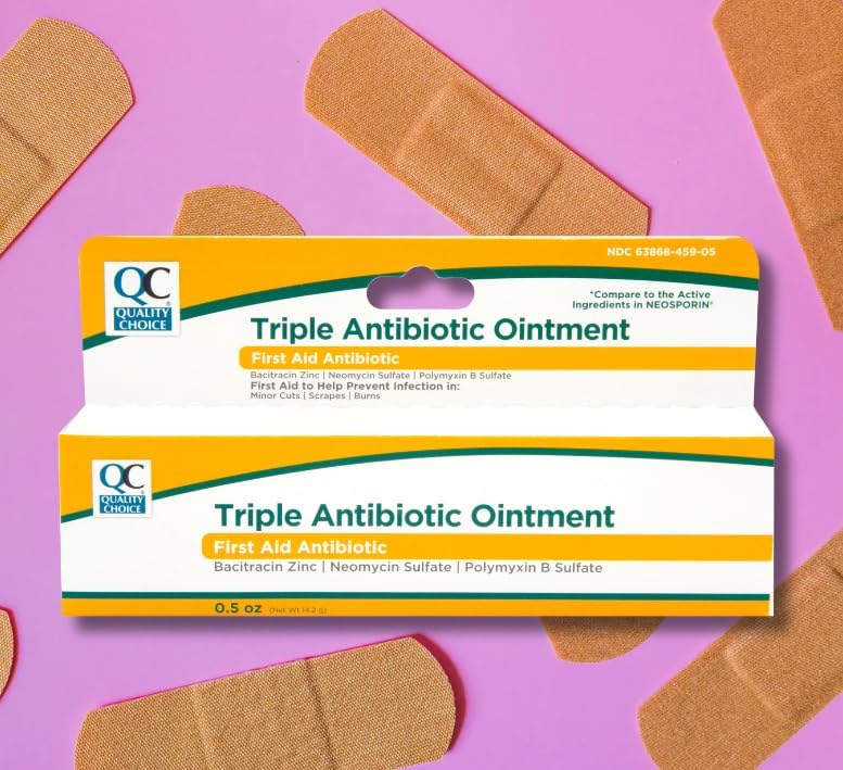 Ungüento Antibiótico Triple Quality Choice, ros Auxilios con Bacitracina Zinc, Neomicina y Polimixina B, para Cortes, Raspones y Quemaduras Menores. - imagen 4