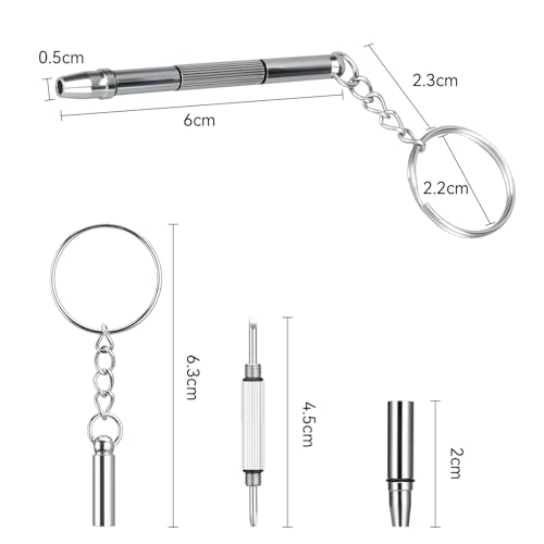 Kit de Reparación de Gafas, 120 Piezas de Tornillos de Acero Inoxidable y Destornillador 4 en 1, Pinzas, Herramienta Portátil para Gafas y Emergencias - imagen 4