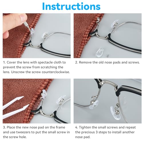 Kit de Reparación de Gafas, 120 Piezas de Tornillos de Acero Inoxidable y Destornillador 4 en 1, Pinzas, Herramienta Portátil para Gafas y Emergencias - imagen 6