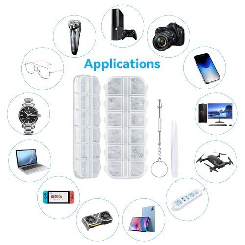 Kit de Reparación de Gafas, 120 Piezas de Tornillos de Acero Inoxidable y Destornillador 4 en 1, Pinzas, Herramienta Portátil para Gafas y Emergencias - imagen 7