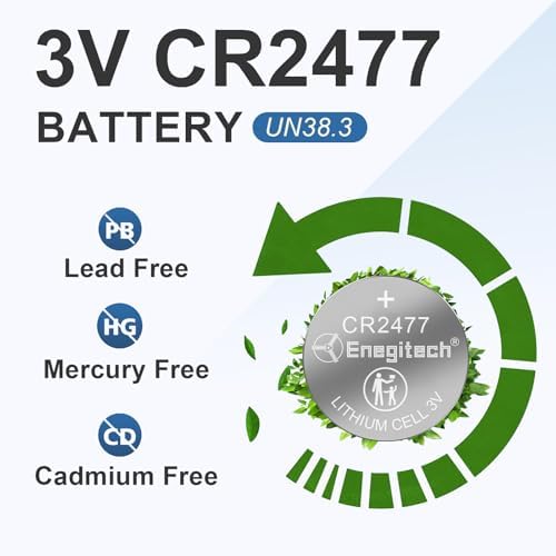 Batería de botón de litio Enegitech CR2477 3V para relojes de pared, higrómetros, balanzas electrónicas y medidores inteligentes (Paquete de 15) - imagen 8