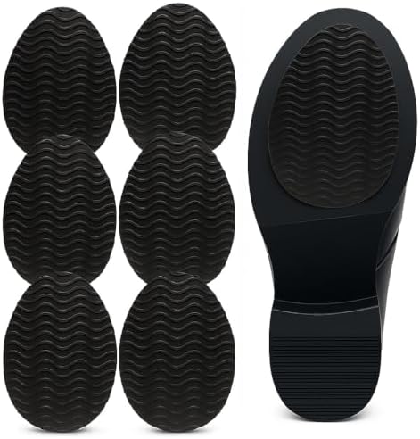 Plantillas Antideslizantes para Zapatos – Protectores de Suela de 3 × 4.3 para Zapatos de Vestir y Cuero – Almohadillas Autoadhesivas (Negro, 3 Pares) - imagen 1