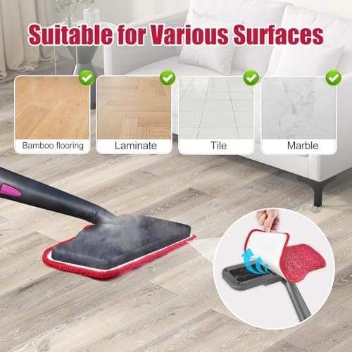 Paños de Microfibra Yuunaie para Mopas de Vapor Schenley, Paquete de 6, Reemplazo Lavable y Reutilizable Compatible con Limpiador de Vapor Schenley 7 - imagen 6