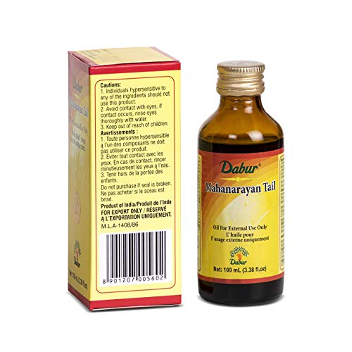 Aceite de Masaje Dabur Herbal Ayurveda Mahanarayan Tail para Articulaciones y Músculos Adoloridos (100 ml / 3.38 fl oz) - imagen 2