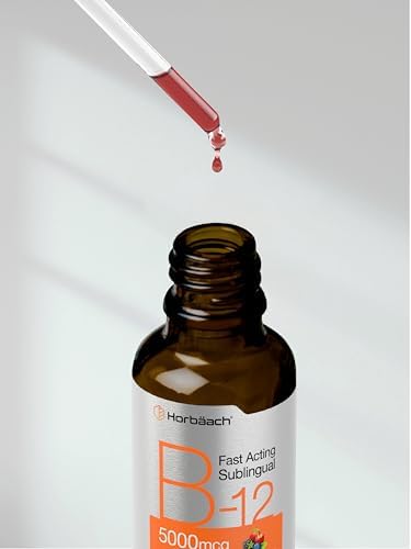 Gotas Vegetales de Vitamina B12 Horbaach 5000 mcg Sublinguales | 4 Fl Oz | Methylcobalamin y Cyanocobalamin | Sabor a Baya | Sin OGM y Sin Gluten - imagen 8